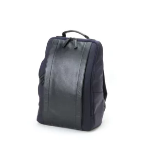 RR4-06C LEATHER PANEL NAVY BACKPACK - 1